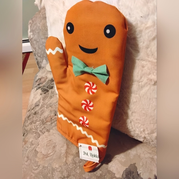 Gingerbread Man Christmas Pot Holder Oven Mitt (NWT) - Picture 2 of 3